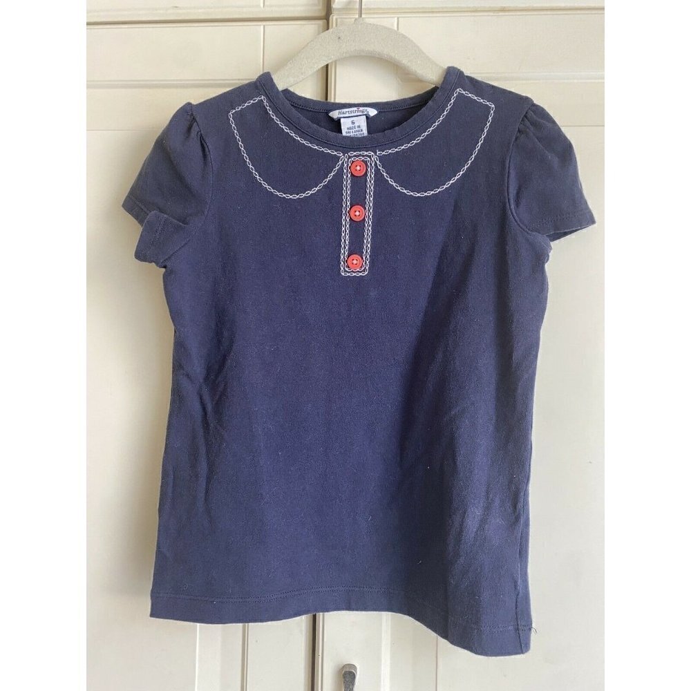 Hartstrings Girl’s Top & Skirt Skort Sz 6 Blue & Salmon Pink